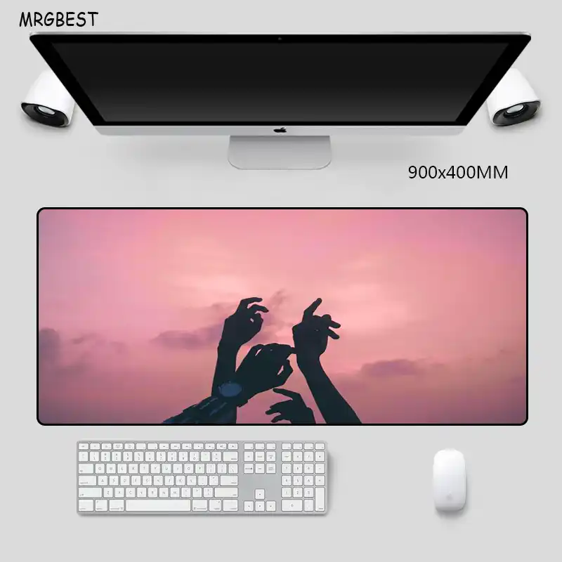 Mrgbes超大型マウスパッド家族一緒に手絵パッドキーボードパッドマウスパッド精密ヘミングフルデスクマット マウスパッド Aliexpress