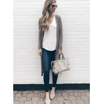 

2019 Autumn Cardigan Women Long Sleeve New Female Elegant Pocket Knitted Outerwear Sweater High Quality