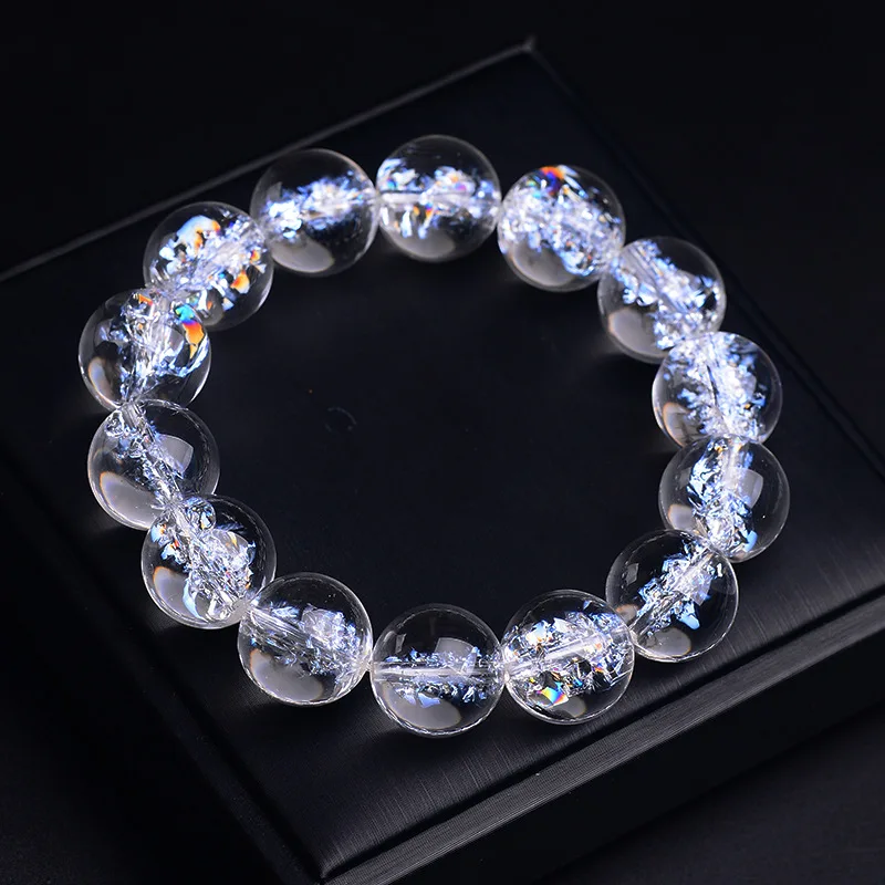 

Natural White Crystal Hand Accessories For Women Transparent Healing Balance Bracelet Elastic Rope Energy Jewelry