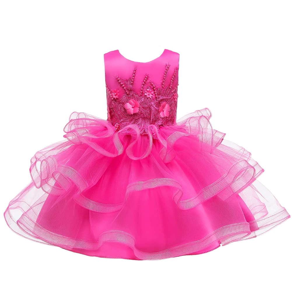 Платье принцессы для девочек детское платье с бусинами и помпонами платье для маленьких девочек рождественское платье для выступлений одежда для девочек от 3 до 13 лет