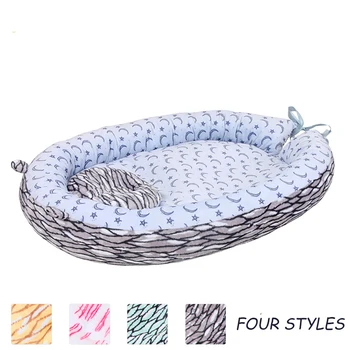 

SONDR 52x68cm Cartoon Baby Nest Bed Comfortable Oval Infant Crib Breathable for Baby Care Travel Cot Bumper Decor 0-24 Months