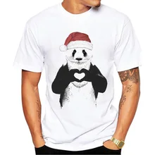 Мужская футболка с принтом Санта-панды/льва/динозавра, хипстерские рождественские футболки с пандой, топы с коротким рукавом, забавная Ретро футболка