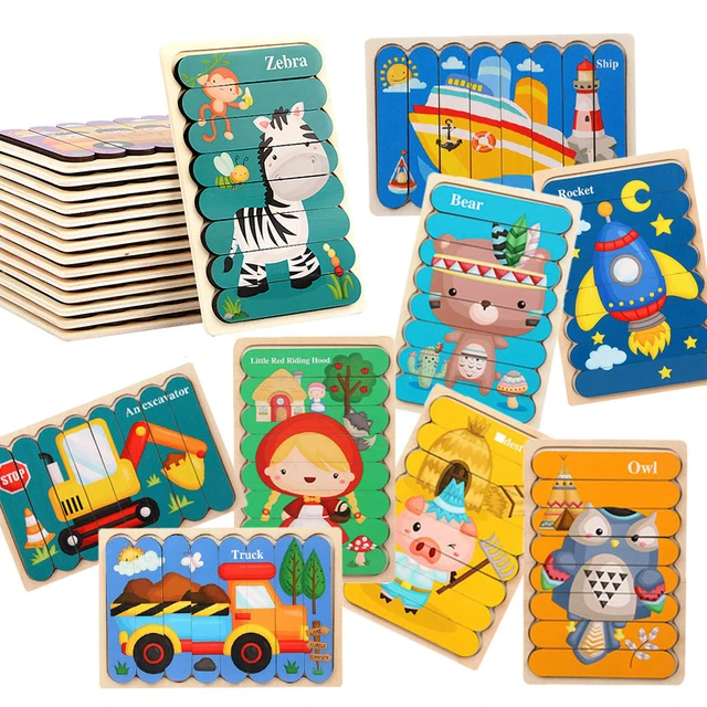 Quebra-cabeças infantil de madeira, minhoca colorida, jogo educacional para  aprendizado inicial infantil, presente montessori - AliExpress