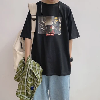 

2020 Summer New Cartoon Letter Printing Loose Short Sleeve T-Shirt Fashion Casual Round Neck Pullover Black / White / Yellow