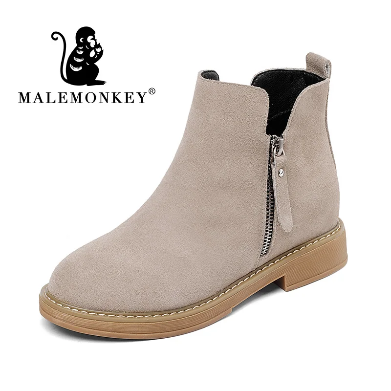 

2019 New Pattern 4 Colors Winter Women Boots Casual Shoes Ladies Flats Zipper Casual Leather Ankle Boots Women Snow Boots