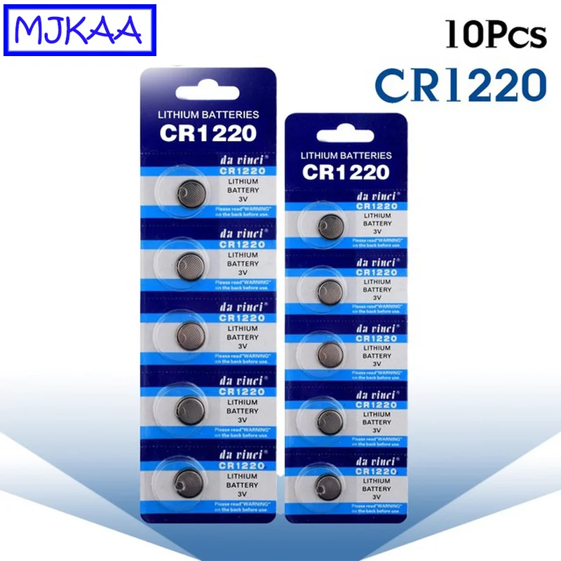 10pcs/pack CR1220 3V Lithium Button Battery DL1220 BR1220 LM1220 Cell