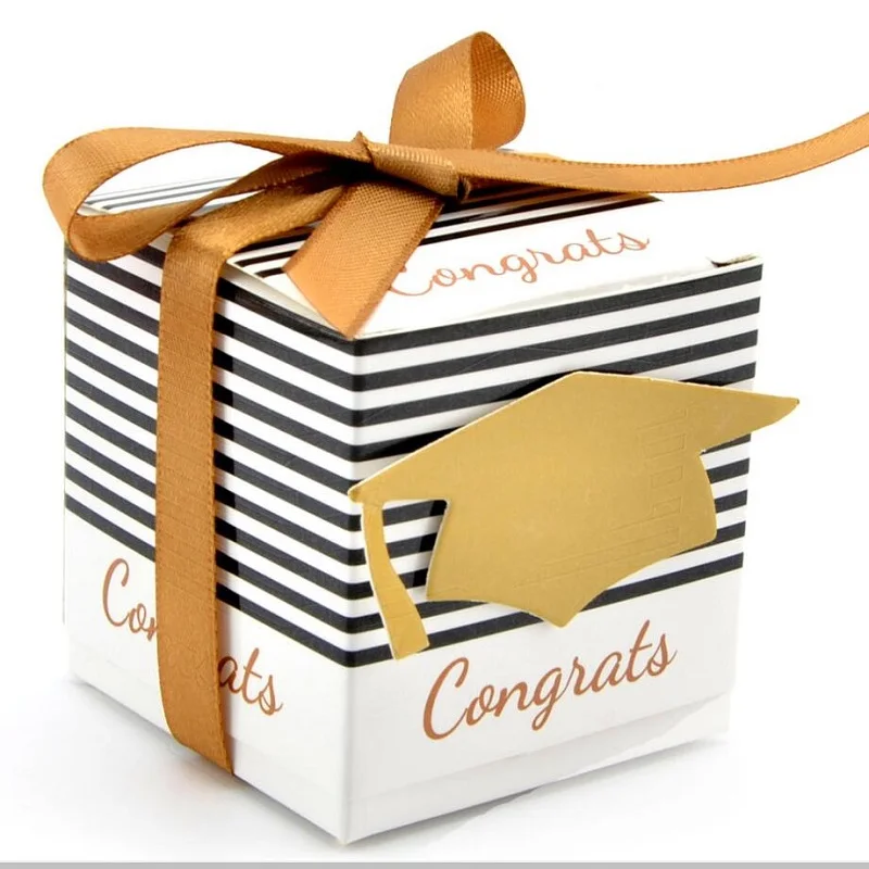 

DIY Creative Sugar Box Graduation Celebration Party Supplies Decoration Doctor Hat Cap For Candy Favor Boxes Gift Packing Box