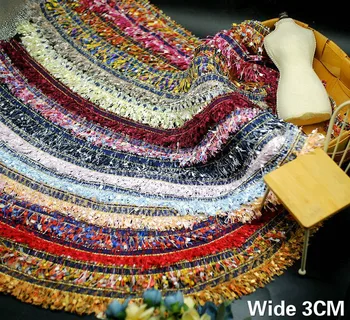 

3CM Wide Colourful Tassel 3d Lace Webbing Embroidered Fringe Trim Ribbon DIY Material Tassel Garment Accessories Home Textile