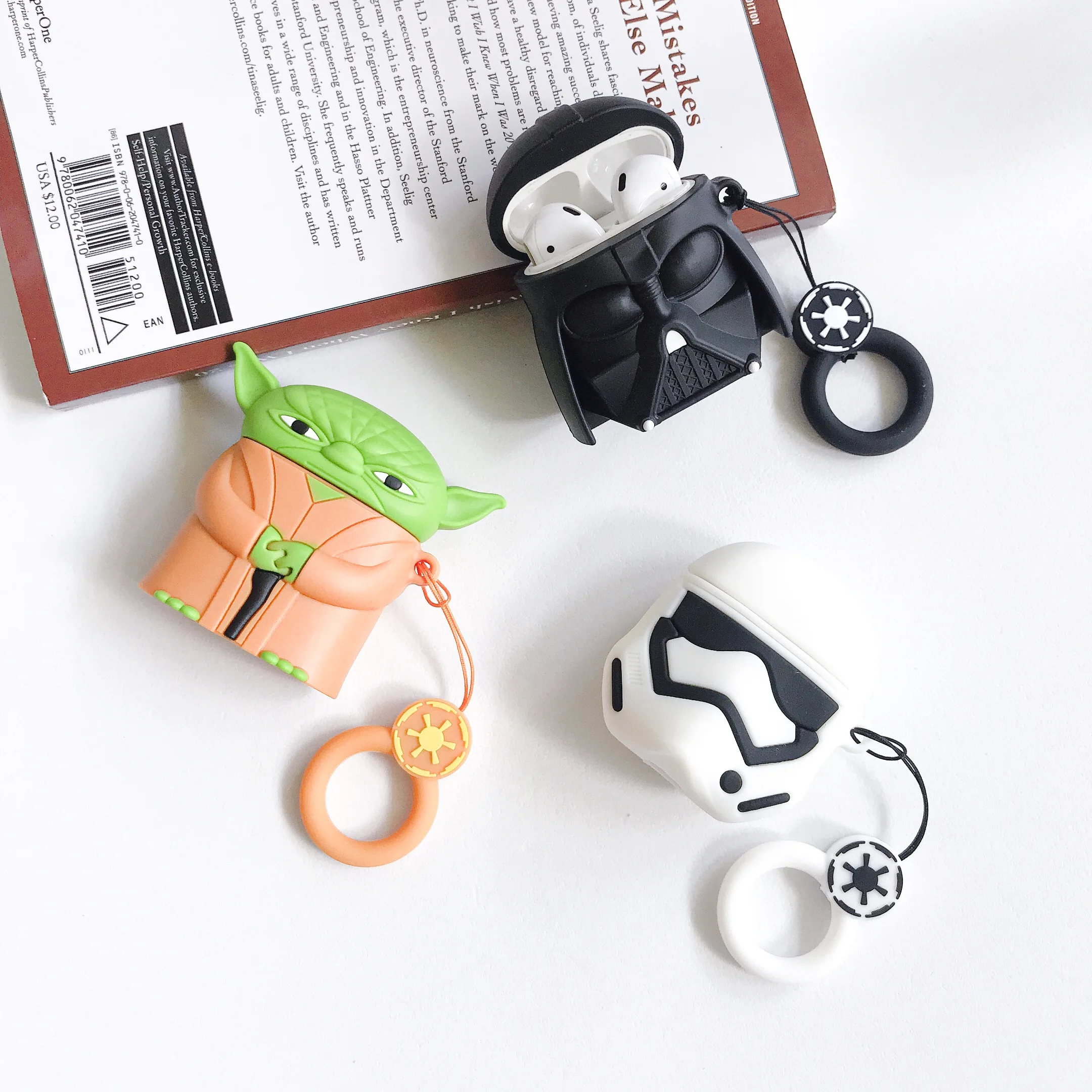 

3D Star Wars Last Jedi Samurai Warrior Darth Vader Headphone Cases For Apple Airpods 1 2 Silicone Protection Earphone Cover new!