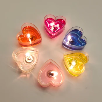 

60pcs Jelly Candle Small Heart-shaped Wedding Candle Birthday Confession Candle Romantic Dinner Candle Set Christmas Decor DA60L