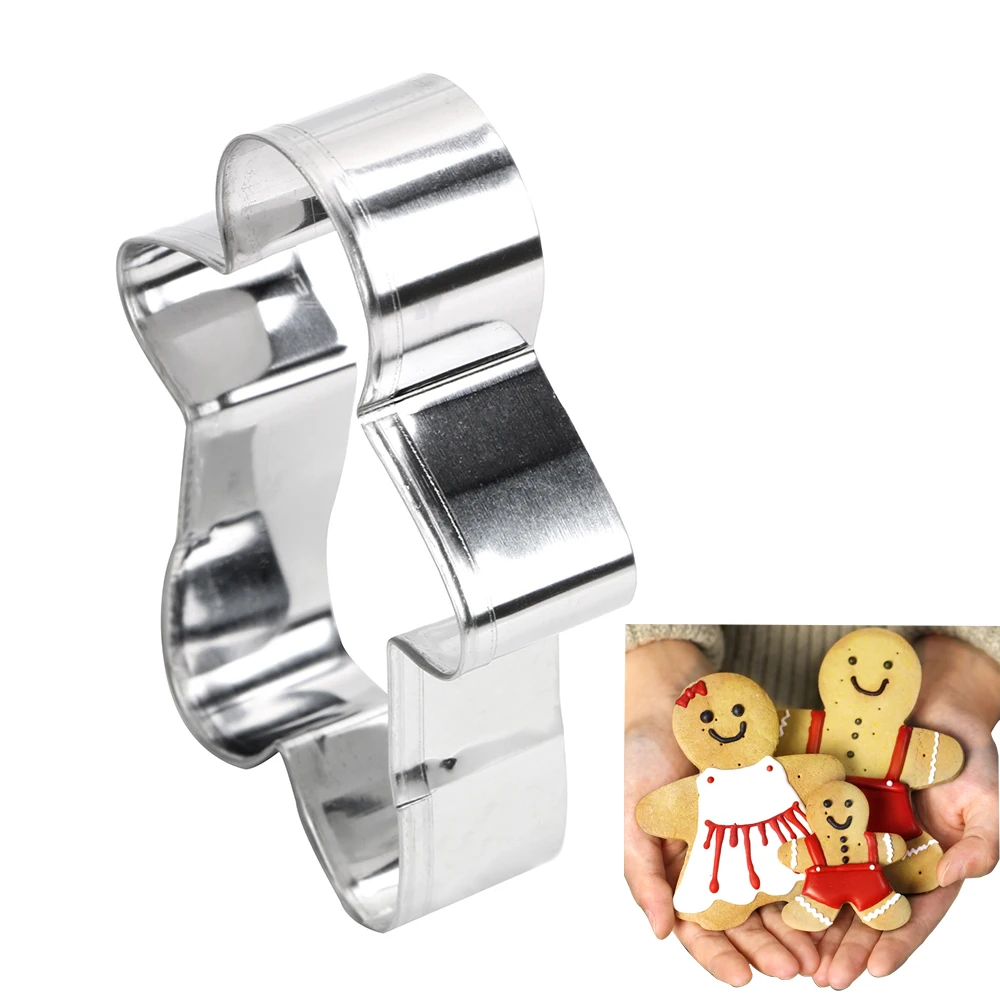 

Bakeware Holiday Biscuit Mold Stainless Steel Gingerbread Men Shaped Christmas Cookie Tool Cake Decorating