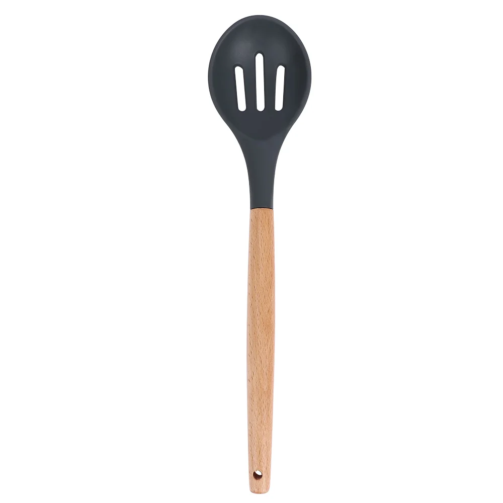 Наборы кухонных инструментов антипригарная силиконовая деревянная лопатка суповая ложка-сито кухонная лопатка кухонная утварь инструмент кухонные принадлежности - Цвет: 3