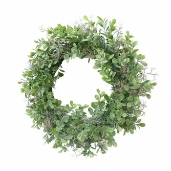 

DIY Artificial Wreaths Garlands Fake Silk Leaf Eucalyptus Plastic Green Plant Garland For Wedding Party Home Decor Accessory