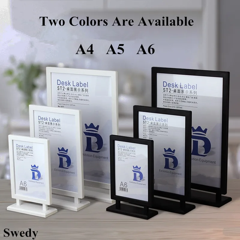 A5 Double Side Clear Plastic Acrylic Sign Holder Display Stands Table Restaurant Menu Paper Poster Holder Stand 30x30mm mini clear sign holder display stand small plastic name card price label card tag label