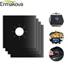 ERMAKOVA 2/4 Pcs Stove Burner Cover Non-stick Reusable Gas Stovetop Burner Liner Protector Heat Resistant Gas Range Protector ► Photo 2/6