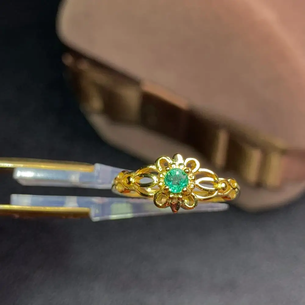 Shilovem 925 Серебряное кольцо с натуральным изумрудом ювелирные украшения для женщин Модный свадебный подарок на год открытое 3,5 мм dj3.53.5999agml