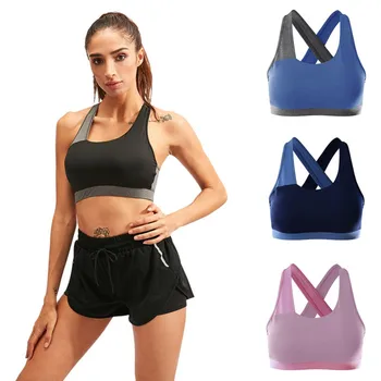

Women's Bra Sports Bra For Runnning Workout 5 Colors Wirefree Padded Unadjustable Straps Crossback Quick Dry Yoga Vest