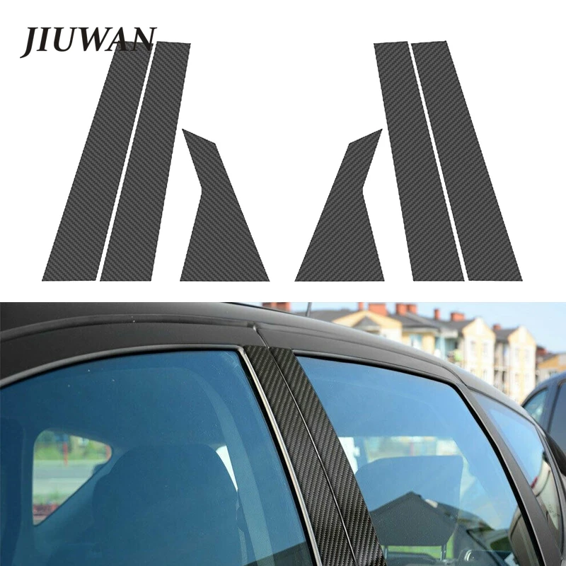 

1 Set Mirror Window Pillar Posts Trim Column Strip Carbon Fiber Sticker For Honda Accord Sedan 2018-2020 Anti Scratch Decal