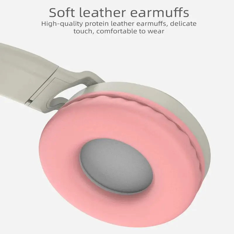 Bluetooth 5 0 Ear Headphones Foldable Stereo Wireless Set Mic LED Light Volume Control Support For Kids Birthday Gift