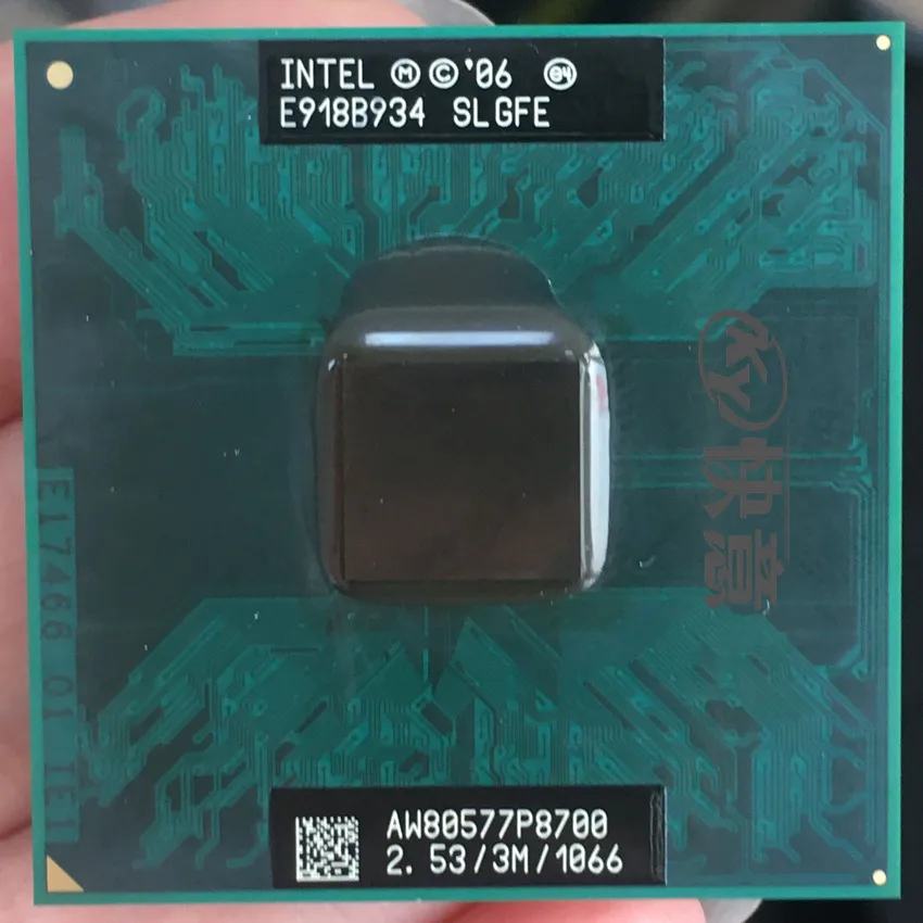 Процессор Intel Core 2 Duo P8700 для ноутбука 3 Мб кэш-памяти 53 ГГц 1066 двухъядерный
