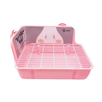 

Pet Hamster Cat Rabbit Toilet Litter Corner Trays Indoor Clean for Small Pets