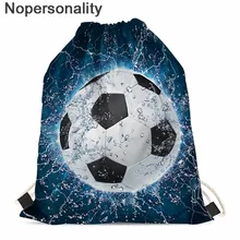 Сумка унисекс на шнурке из полиэстера футбольные/футбольные баскетбольные принты рюкзак на веревках для мужчин и женщин легкая складная сумка