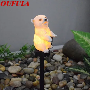 

AOSONG Little Bear Solar Lawn Light Resin Crafts Ground Light Decorative Smart Light