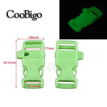 100pcs/Pack 5/8" Whistle Buckles Emergency Survivel Kits for Paracord Bracelet Outdoor Activities Glow In Dark #FLC122-L