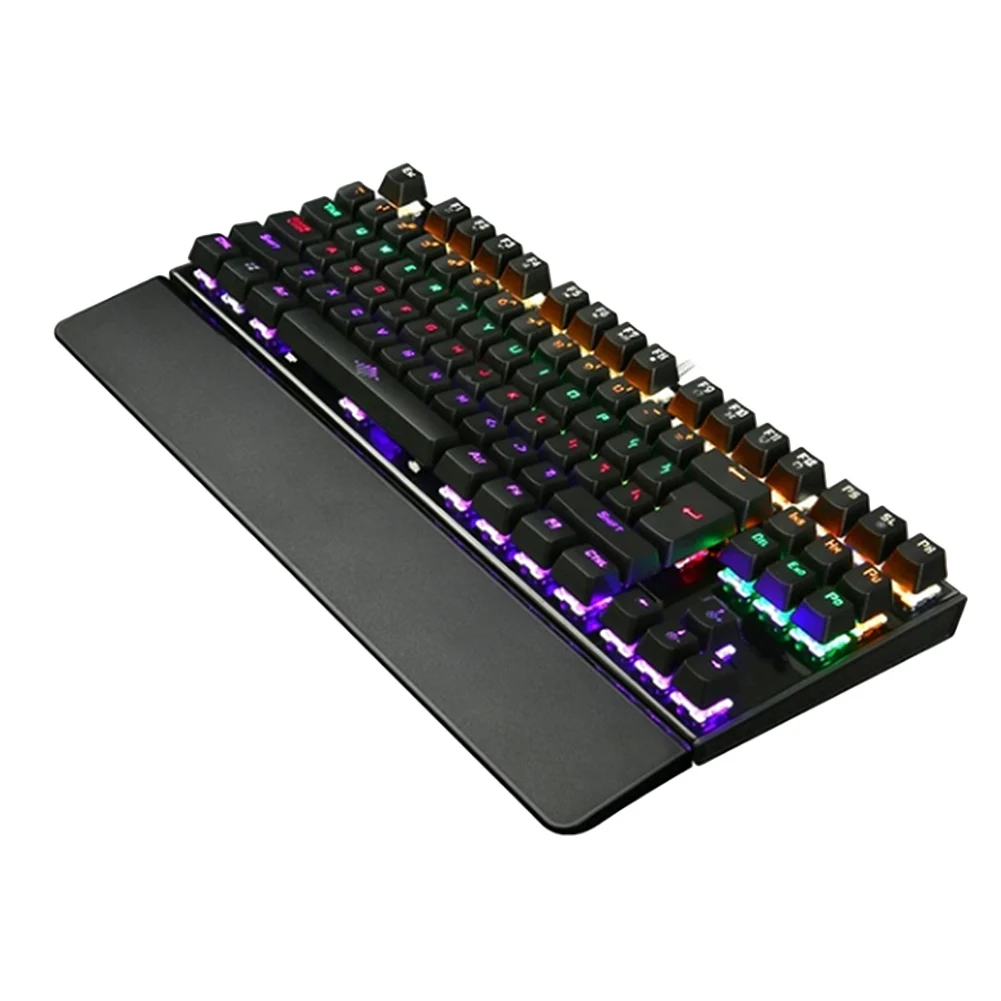 Игровая механическая клавиатура с подсветкой USB Проводная 26 клавиш анти-ореолы игровая клавиатура Привет Прямая поставка - Цвет: Черный