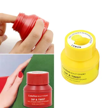 

2Pcs Portable Nail Polishing Removers Rotation Type Manicure Cleaning Sponges Nail Unloading Towels (Red)