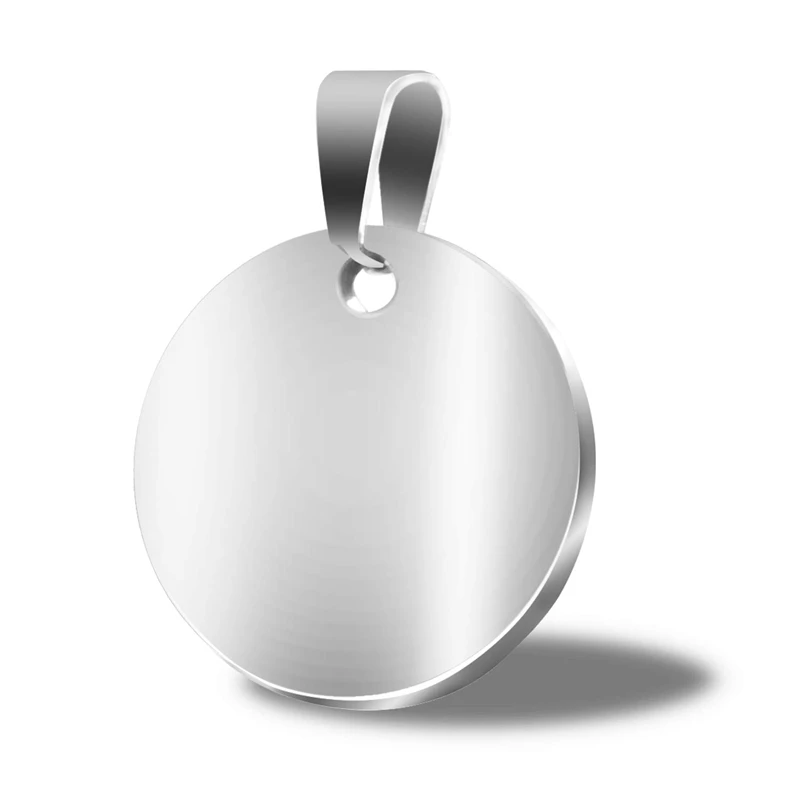 Штамповочные заготовки Серебристые круглые металлические амулеты 20 упаковок, пустые штамповочные бирки из нержавеющей стали с отверстием, 1 дюйм перфорированные круглые дисковые ручки