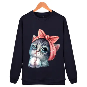 

Hoodies For Women Sweatshirt Kawaii Cat Print Fashion Hoody Kpop Sweatshirts Pullover Harajuku 2020 Autumn Winter New #L20