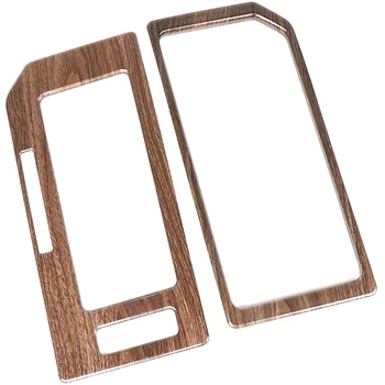 

Wood Grain Cab Gear Shift and Cup Holder Trim Sheet Kit Interior Accessories for Ford F150 2016 2017 2Pcs