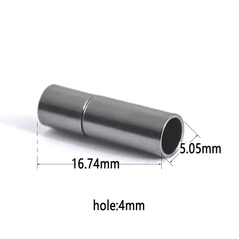 hole 4mm 10 шт. Нержавеющая сталь поворотный магнитные застежки кожаный браслет ручной работы с торцевыми крышками 2,5/3/4/5/6/8 мм для браслет "сделай сам" для изготовления ювелирных изделий, аксессуары - Цвет: hole 4mm