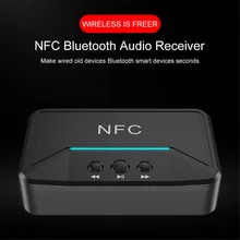 KEBIDU NFC Bluetooth аудио приемник музыка стерео звук беспроводной адаптер 3,5 мм AUX/RCA Автомобильный Динамик Bluetooth адаптер BT200