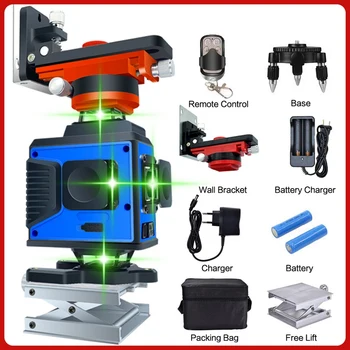 

Laser Level16 Lines 4D Laser Level Green Line Self-Level 360 Horizontal Vertical Laser Level Green Beam Laser Level Measur Tool