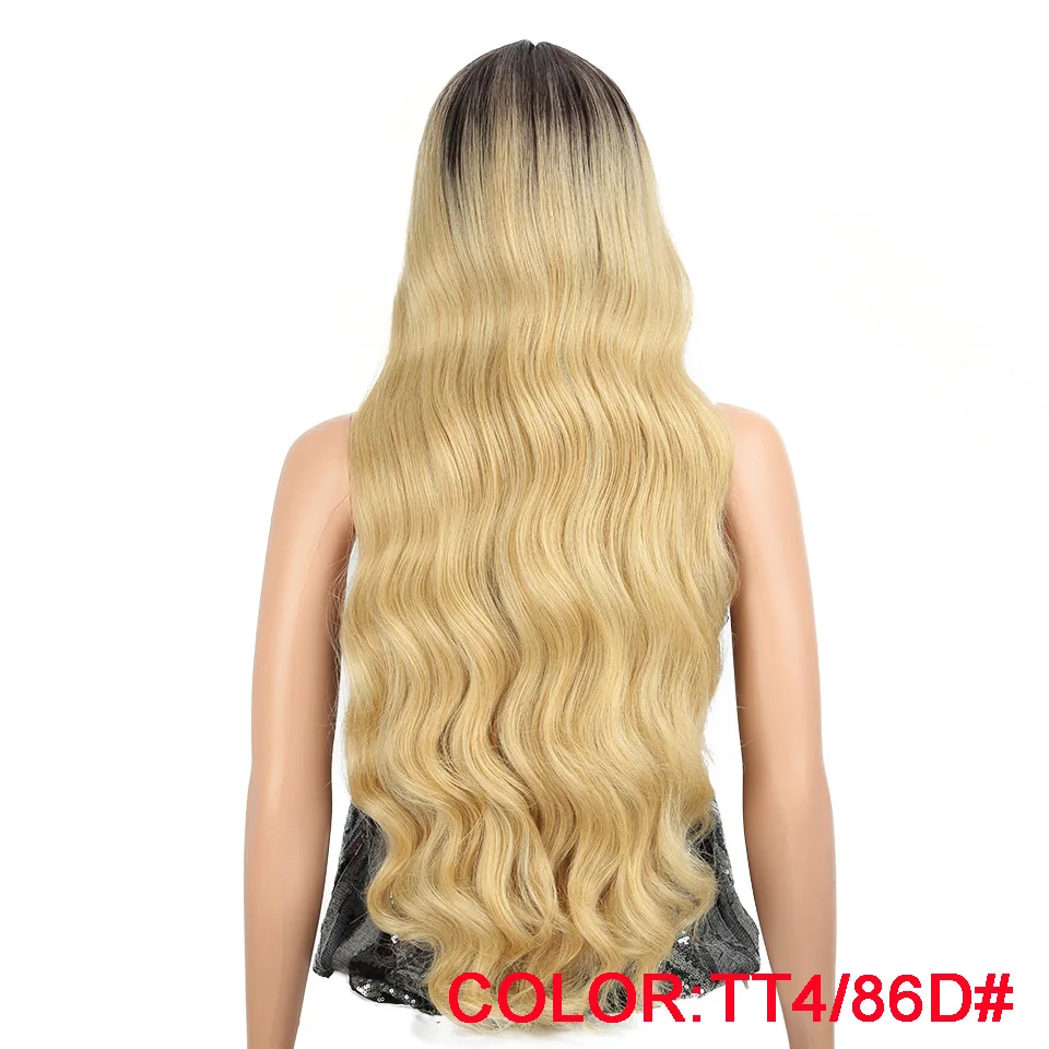 TT4-86D Волшебный 28 дюймов 6 COLRO длинный волнистый парик для черных женщин синтетический светлый парик для косплея термостойкий афроамериканский синтетический парик - Цвет: TT4-86D