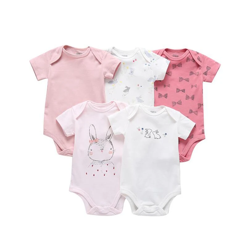 Комбинезоны для новорожденных 100% хлопок с коротким рукавом 5 шт./лот|baby boy lot|baby