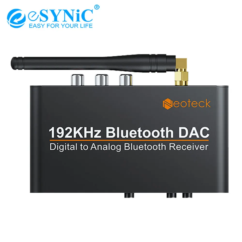 ESYNiC 192 кГц DAC Bluetooth цифро аналоговый преобразователь с пультом дистанционного