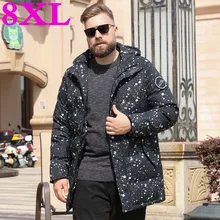 8XL 7XL nuevas chaquetas de ropa de negocios largo grueso abrigo de invierno para hombre Parka sólida moda abrigo ropa de abrigo