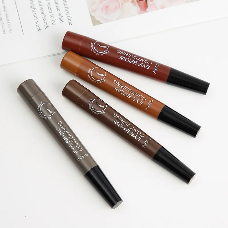 New Microblading Eyebrow Pen Waterproof Fork Tip Eyebrow Tattoo Pencil Long Lasting Professional Fine Sketch Liquid Eye Brow Pen