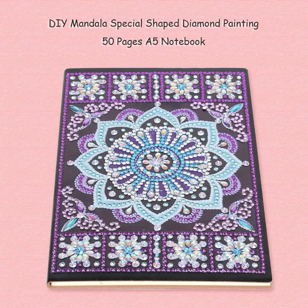 5D DIY Diamond Painting  A5 Notebook Diary Book Sketchbook Special Shaped Mandala Diamond Painting Rhinestone Book