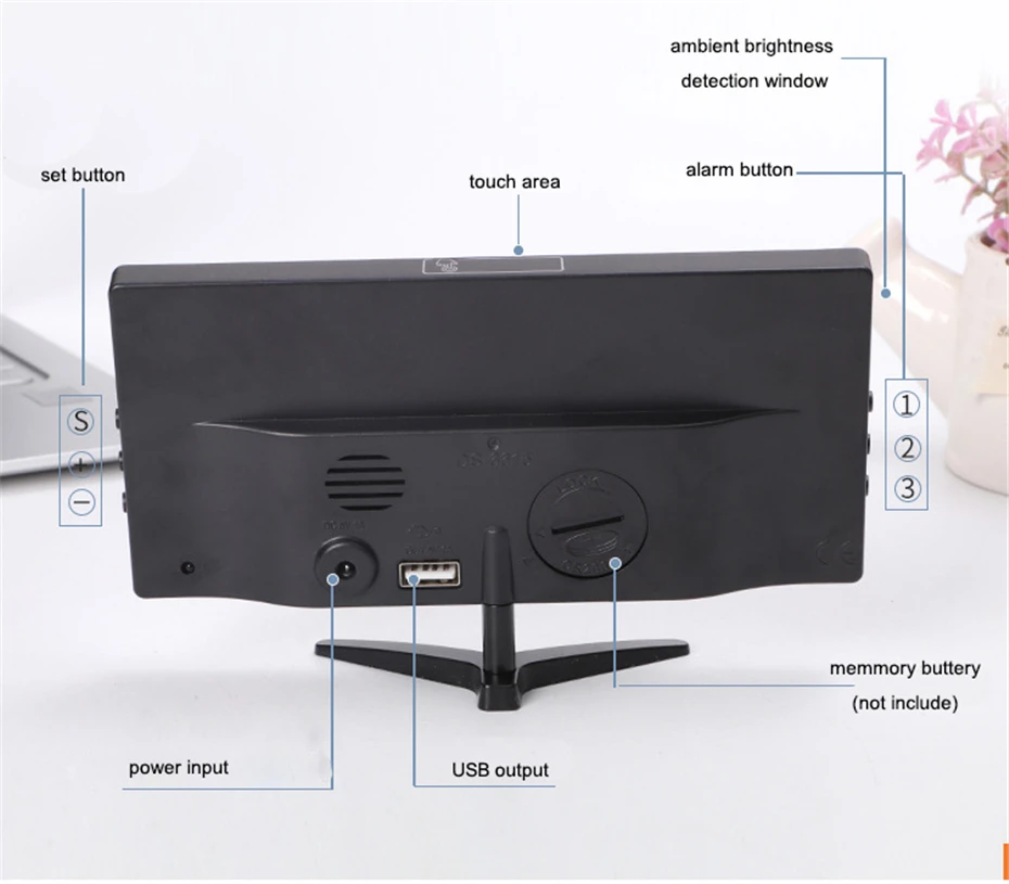 Цифровой будильник с подставкой термометр дисплей Повтор Функция Led настольные часы Пробуждение таймер для освещения электронный Despertador