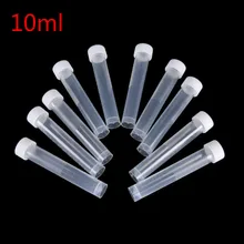 

10/20pcs10ml Clear Refillable Bottles Practical Plastic Vials Sample Containers Test Tubes Bottles Powder Craft with sealing cap