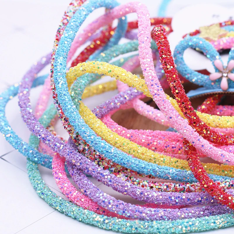 6mm 7mm Resin Glitter Rhinestones Rope Tube Cord Sequin Trimming DIY Jewelry Bracelet Necklace Party Wedding Decorations 1yard rhinestone shoe lace
