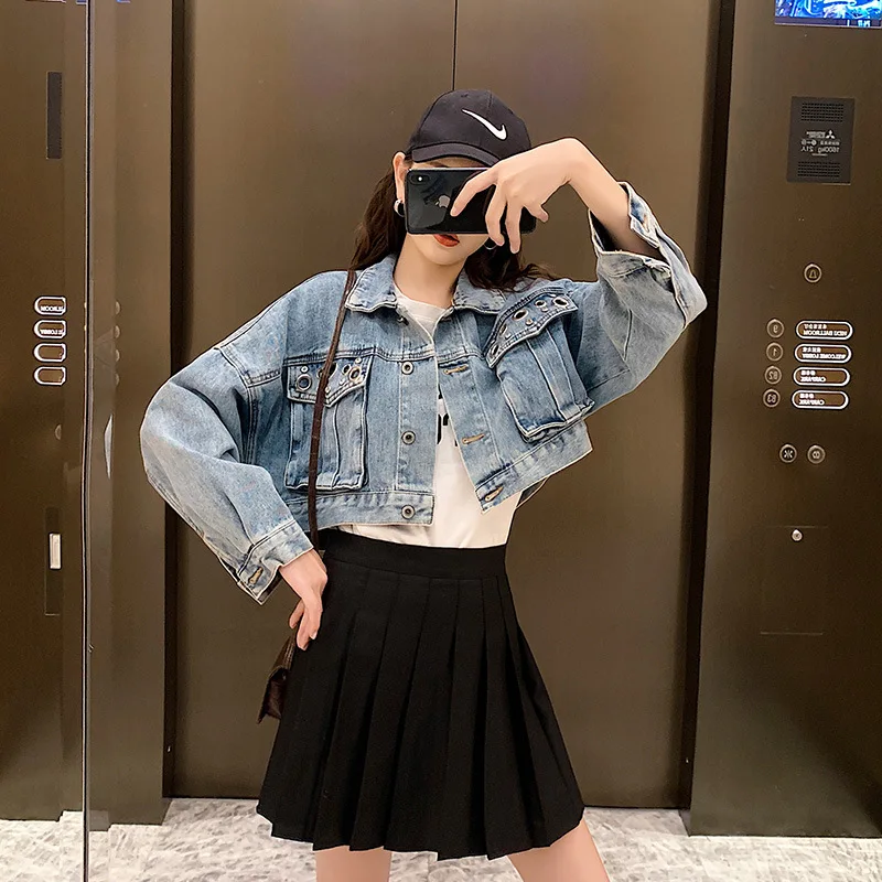 

Short Loose-Fit Jacket Women's Tennis Red Celebrity Style 2019 Autumn New Style Fashion INS Western Style Organ Bags Coat
