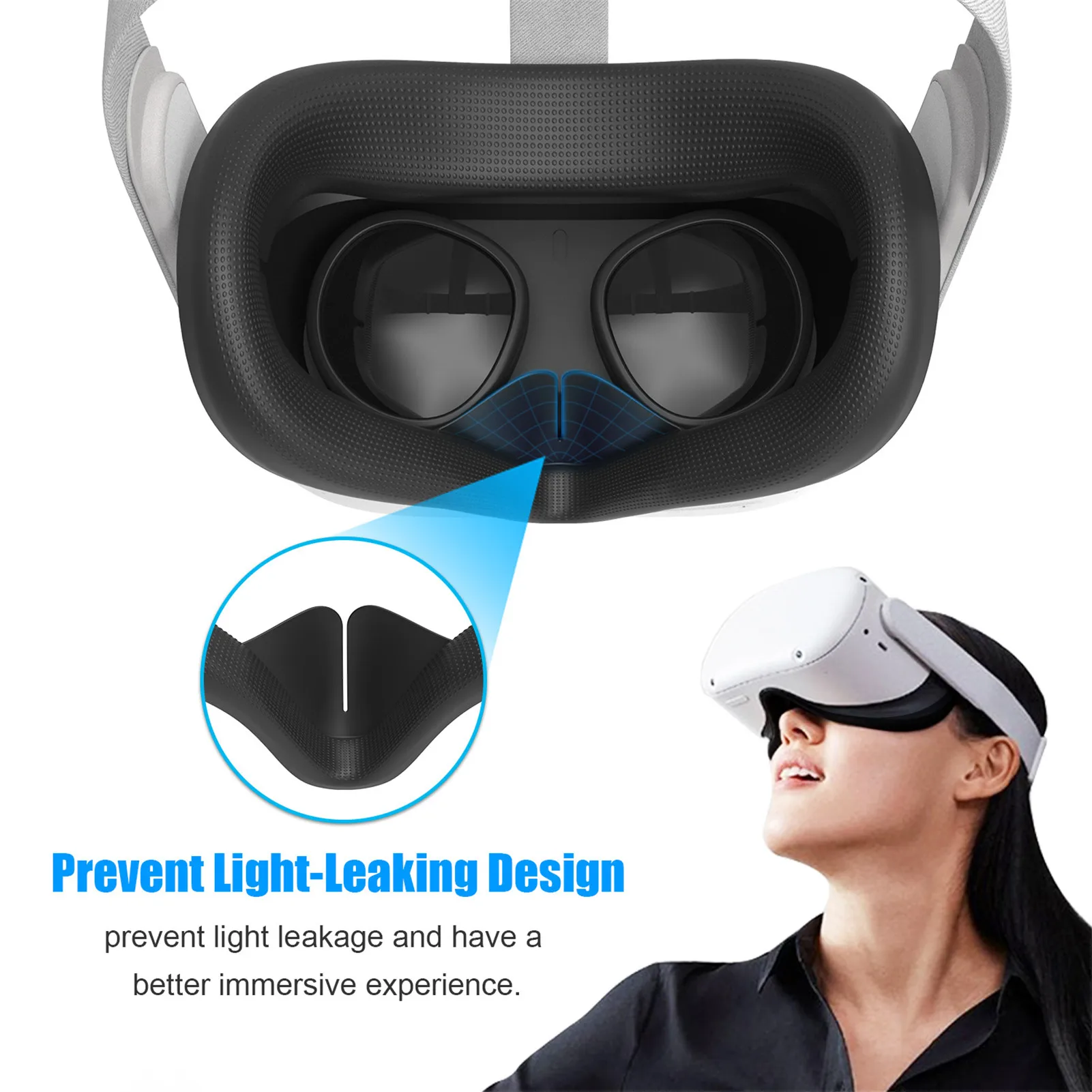 Anti-Schweiß-Silikon-Augenmaske Hülle für for Oculus Quest VR Light Blocking 