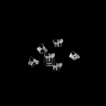 

14mm 50pcs clear Single Straight Hole Butterfly Beads Crystal Loose Beads For Curtain Accessory Bracelet DIY Accessories