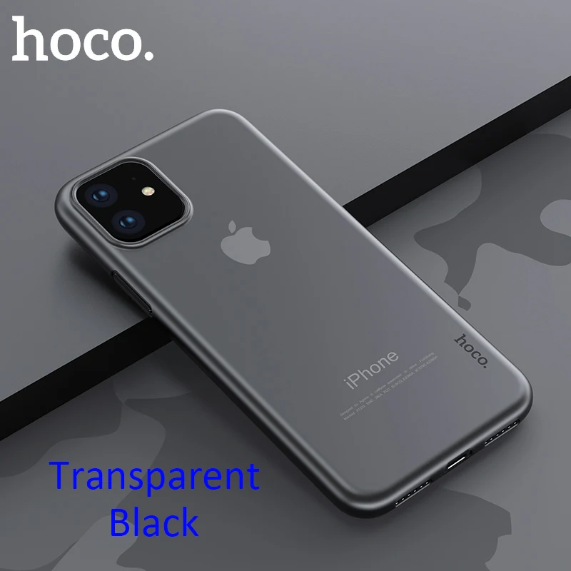 HOCO, прозрачный чехол для iPhone 11 Pro Max, тонкий, толщина 0,35 мм, цветной, полипропиленовый чехол для iPhone 11pro - Цвет: transparent black