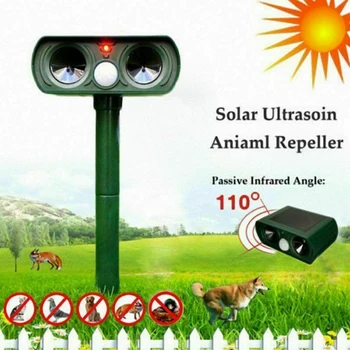 

Dog Cat Home Outdoor Garden Deterrent Easy Install ABS Pest Control Repellent Scarer Solar Powered Animal Ultrasonic Farm